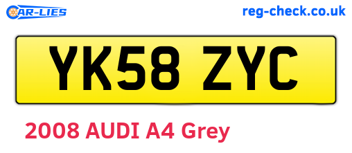 YK58ZYC are the vehicle registration plates.