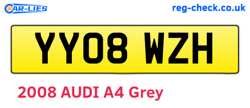 YY08WZH are the vehicle registration plates.