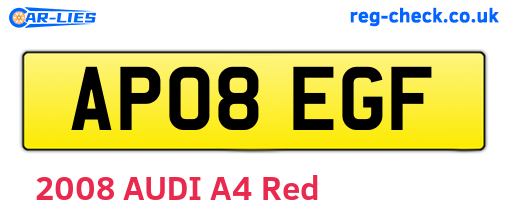AP08EGF are the vehicle registration plates.