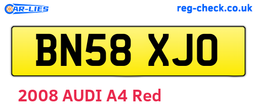 BN58XJO are the vehicle registration plates.