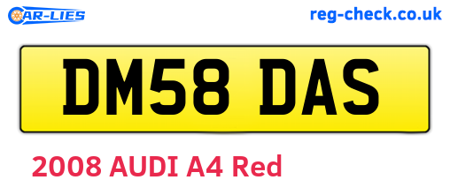 DM58DAS are the vehicle registration plates.