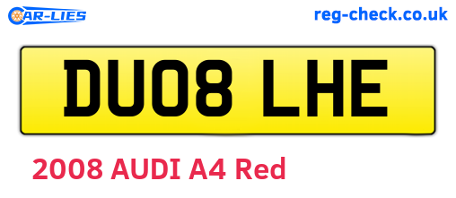 DU08LHE are the vehicle registration plates.