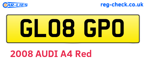 GL08GPO are the vehicle registration plates.