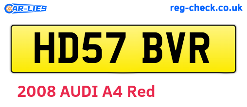 HD57BVR are the vehicle registration plates.