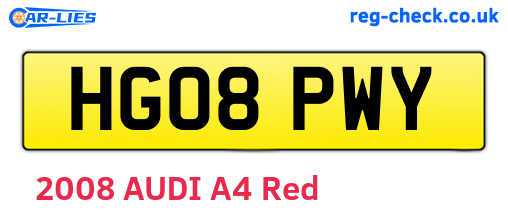 HG08PWY are the vehicle registration plates.