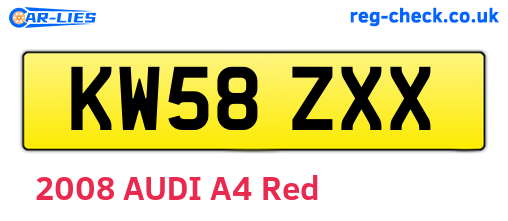 KW58ZXX are the vehicle registration plates.