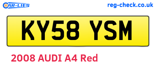 KY58YSM are the vehicle registration plates.