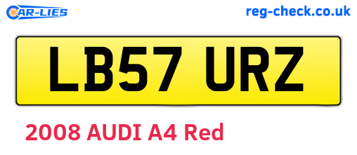 LB57URZ are the vehicle registration plates.