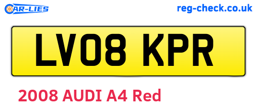 LV08KPR are the vehicle registration plates.