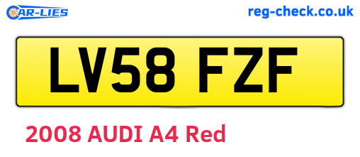 LV58FZF are the vehicle registration plates.