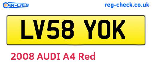 LV58YOK are the vehicle registration plates.