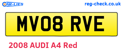 MV08RVE are the vehicle registration plates.