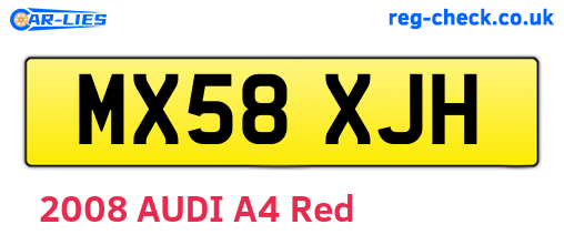 MX58XJH are the vehicle registration plates.