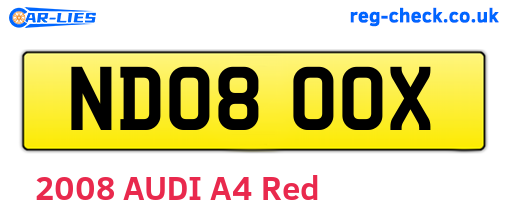ND08OOX are the vehicle registration plates.