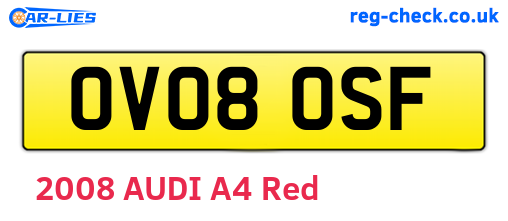OV08OSF are the vehicle registration plates.