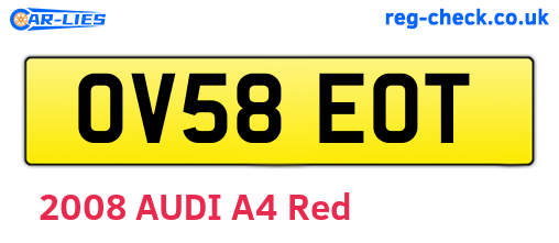 OV58EOT are the vehicle registration plates.
