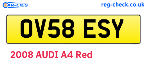 OV58ESY are the vehicle registration plates.