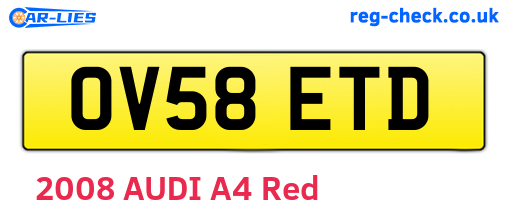 OV58ETD are the vehicle registration plates.
