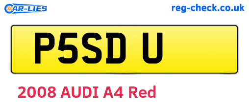 P5SDU are the vehicle registration plates.