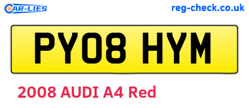 PY08HYM are the vehicle registration plates.
