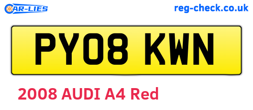 PY08KWN are the vehicle registration plates.