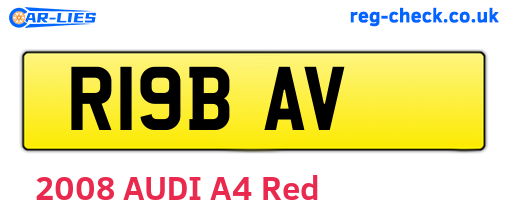 R19BAV are the vehicle registration plates.