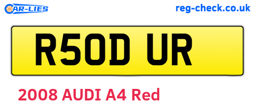 R50DUR are the vehicle registration plates.