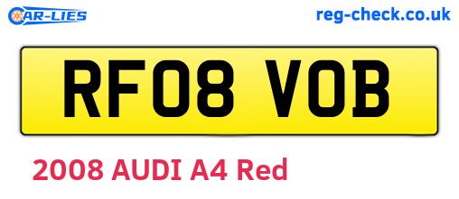 RF08VOB are the vehicle registration plates.