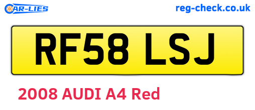 RF58LSJ are the vehicle registration plates.