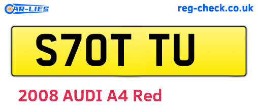 S70TTU are the vehicle registration plates.