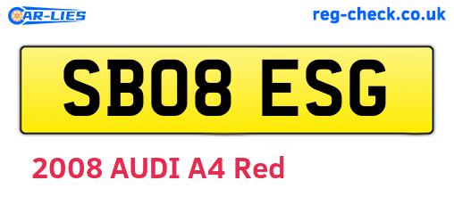 SB08ESG are the vehicle registration plates.