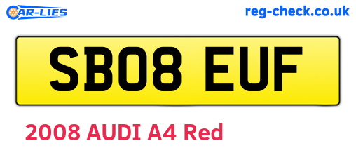 SB08EUF are the vehicle registration plates.