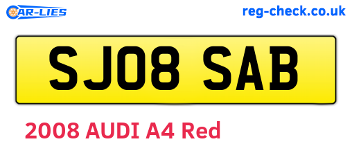 SJ08SAB are the vehicle registration plates.