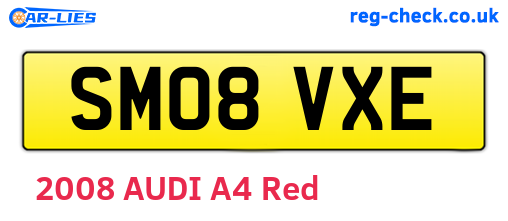 SM08VXE are the vehicle registration plates.