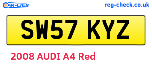 SW57KYZ are the vehicle registration plates.