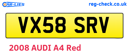 VX58SRV are the vehicle registration plates.