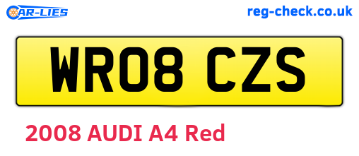WR08CZS are the vehicle registration plates.