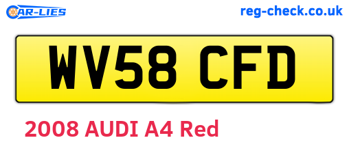 WV58CFD are the vehicle registration plates.
