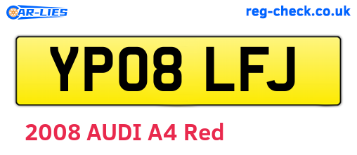 YP08LFJ are the vehicle registration plates.