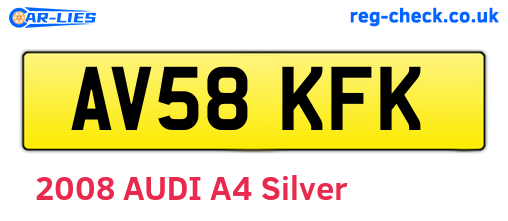 AV58KFK are the vehicle registration plates.