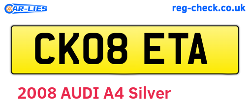 CK08ETA are the vehicle registration plates.