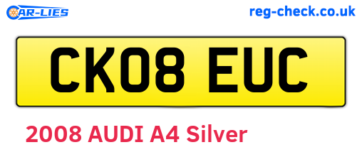 CK08EUC are the vehicle registration plates.