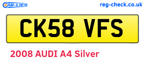 CK58VFS are the vehicle registration plates.
