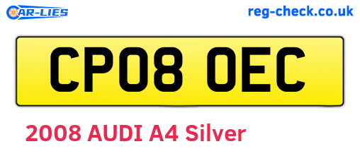 CP08OEC are the vehicle registration plates.