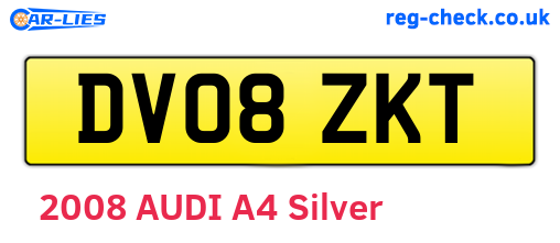 DV08ZKT are the vehicle registration plates.