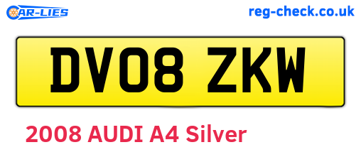 DV08ZKW are the vehicle registration plates.