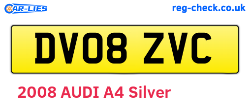 DV08ZVC are the vehicle registration plates.