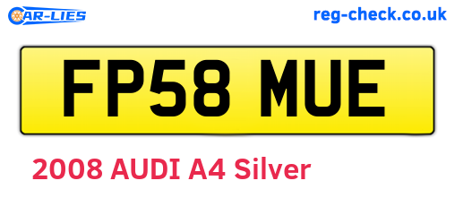 FP58MUE are the vehicle registration plates.