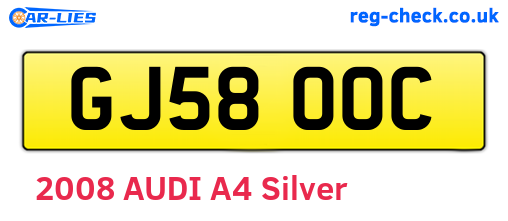 GJ58OOC are the vehicle registration plates.