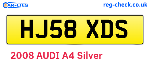 HJ58XDS are the vehicle registration plates.
